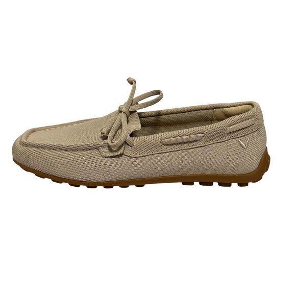 Vivaia Shoes - Vivaia Square Toe Jackie Driving Loafers Size 37.5 Almond Knit Stretch Comfort